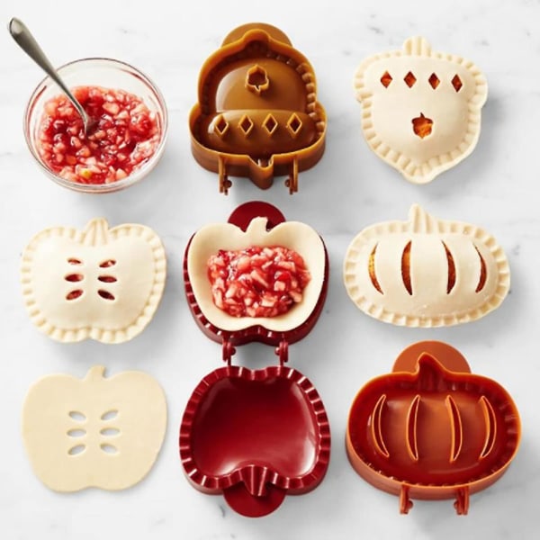 9-pack Mini Hand Pie Pocket Pie Press Set, Klassiska Handpieformar med En Press, Degpressare Pocket P As Shown