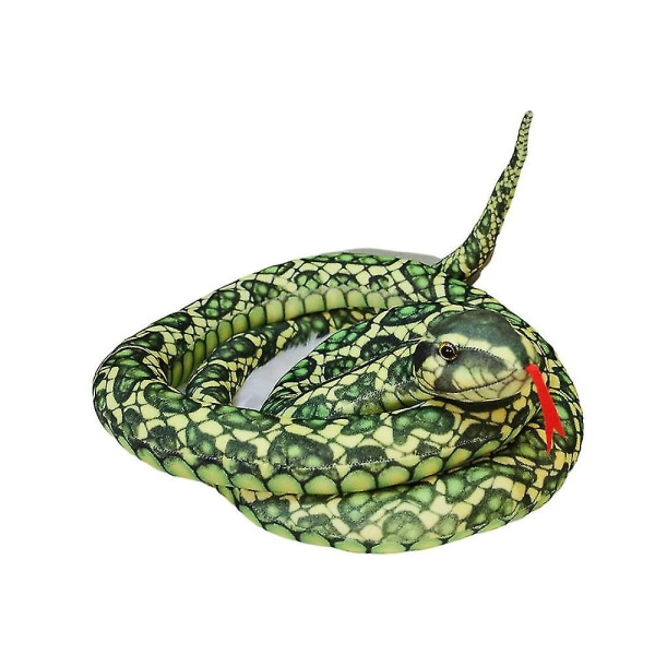 Fotostudio Fototrädgård Layoutrekvisita Zoo Simuleringsorm Grön Orm Vit Orm Plyschleksak Ormdocka Green 300CM