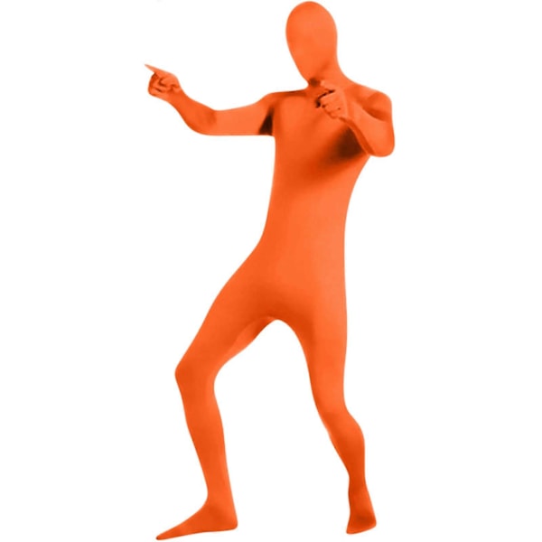 Herr Dam Zentai Dräkt Åtsittande Jumpsuit Enfärgad Dansdräkt Scenföreställningsdräkt Orange M