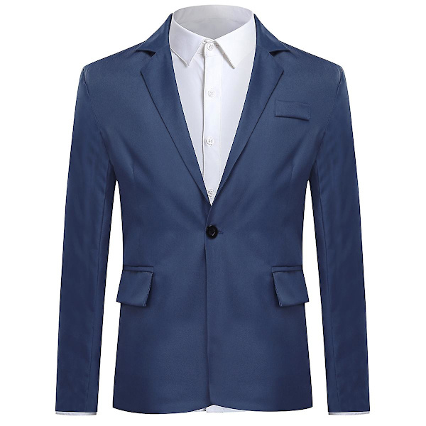 Yynuda Miesten Business Casual Klassinen Notched Lapel Kaksoissplitti Yksivärinen Yksipainikkeinen Puku Takki 11 Väriä Navy XS