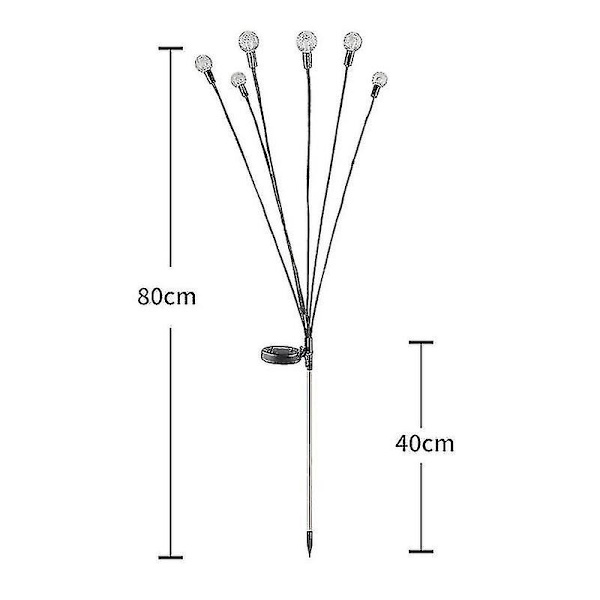 Led-aurinkopaneelitulppailimat Valot Puutarhaan Ulkona Vedenkestävä Heiluva Lamppu Maiseman Koriste 1kpl 6 Lamp warm color