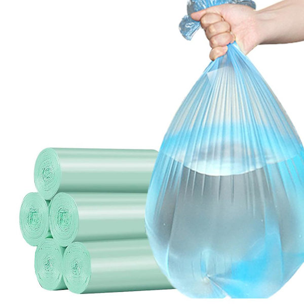 100 st Sopsäckar Stark Sopåsar, Badrumssopbehållare Foder, Plastpåsar Kompatibla Med Kontor, Papperskorg Foder Green