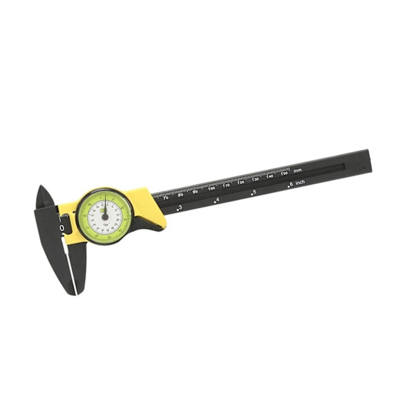 0-150mm Plast Dial Vernier Kaliper Linjal Måler Gauge Roofessional Målverktøy (Gul)