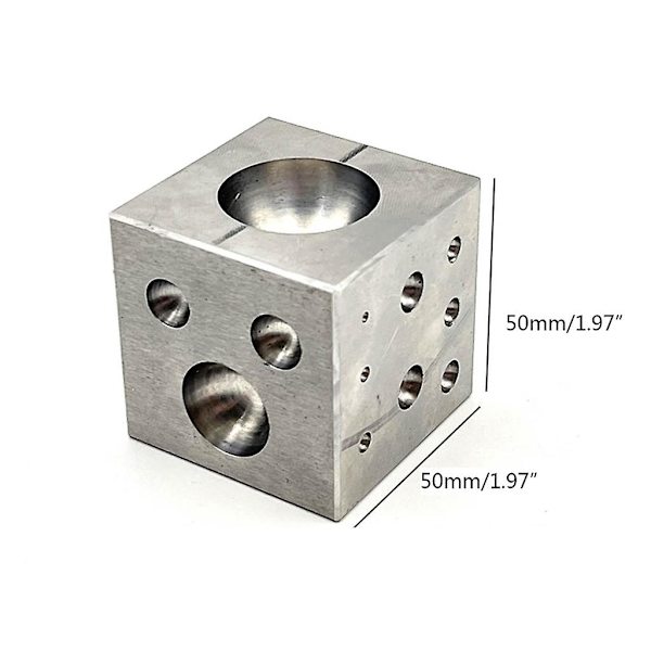 Stål Dapping Doming Blok Smykkefremstilling Stål Dapping Cube Doming Punch