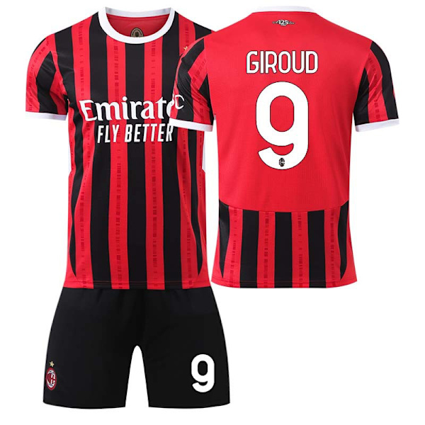 2425 AC Milan hovedtrøye rød Giroud fotballdrakt C 20(110-120cm)