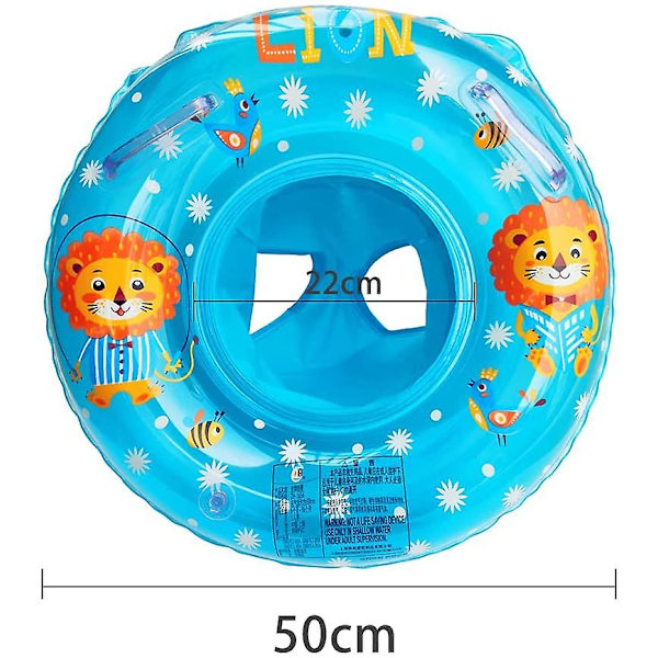 Baby uimarengas, uimaapuvälineet Baby puhallettava kelluntarengas uimaistuin Baby leluille 6 kk - 36 kk Lion - blue