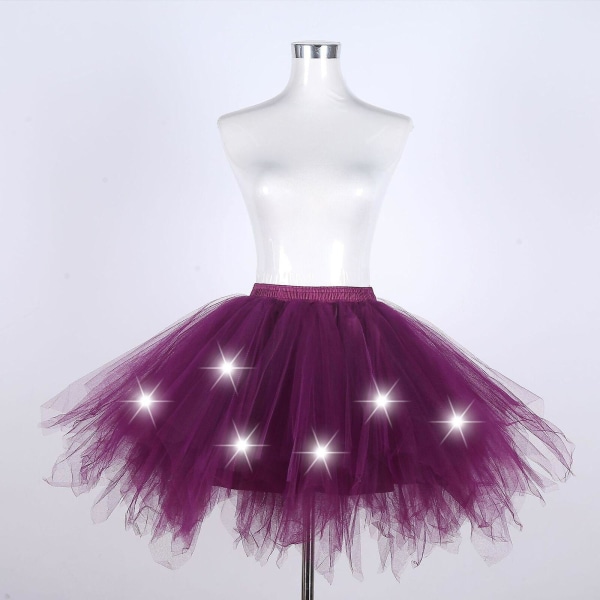 Nederdele Polterabend Tutu Tulle Nederdel Underkjole Ballet Hoop Nederdel 4 Layers Nederdel Purple M