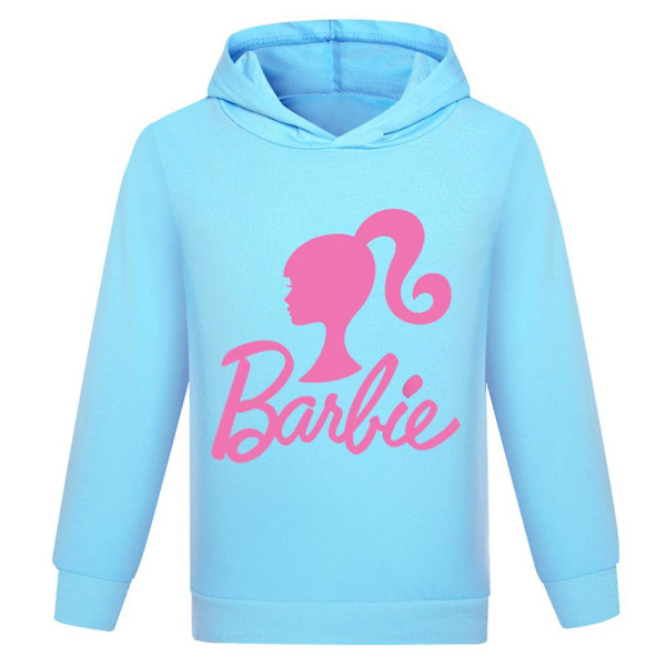 7-14-vuotiaille lapsille ja teineille Barbie-huppari pitkähihainen hupparipaita rento pusero lahja Light Blue 11-12 Years