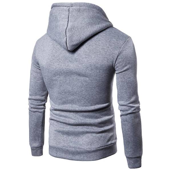 Herrkläder Set Printed långärmade huvtröjor med dragsko Grey M