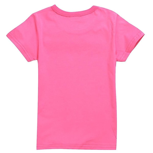 5-10 år bliver røde T-shirts til børn Sommer afslappede toppe Rose Red 5-6Years