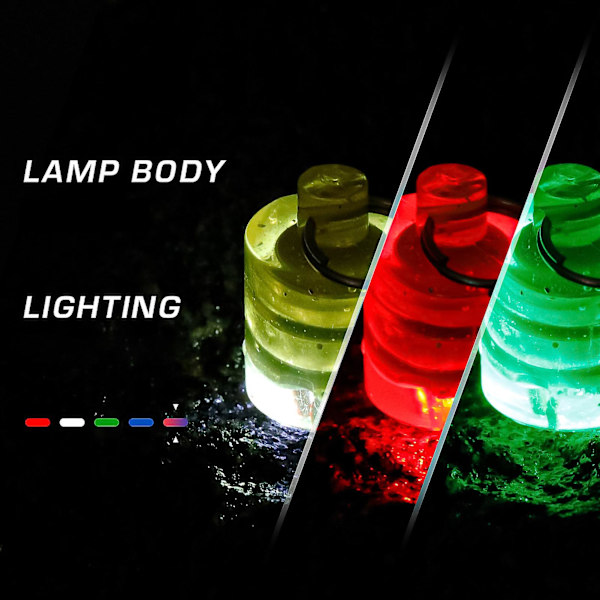 Naievear Kalastusvalon Mini Sylinterimäinen Led Kolmeväri Vilkkuva Kalastuslamppu Onkimiseen Multicolor