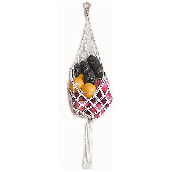 Makrame-hedelmäkori - Boho-kori perunoiden ja hedelmien säilytykseen - Boho-seinäkoriste