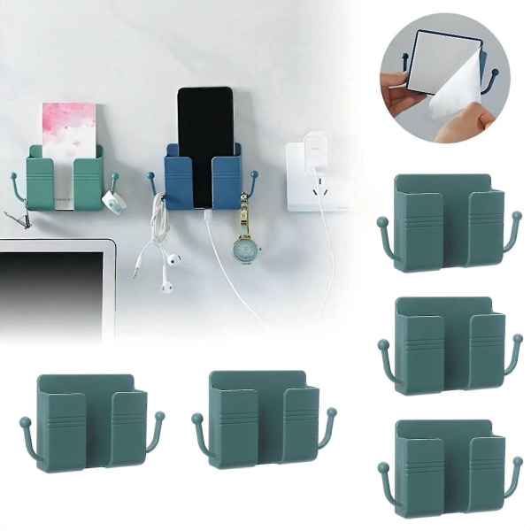 5 kpl kaukosäätimen matkapuhelinpistoke seinäteline, seinään kiinnitettävä matkapuhelinteline makuuhuoneeseen Green