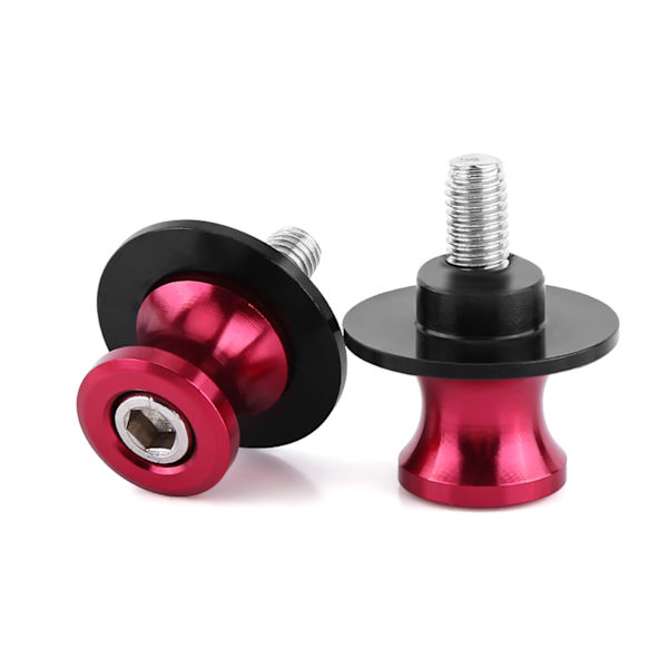 Motorcykel CNC Bakre Stativ Svingarm Spole Sliders Stativ Svingarm Bobbins (6mm, Röd)