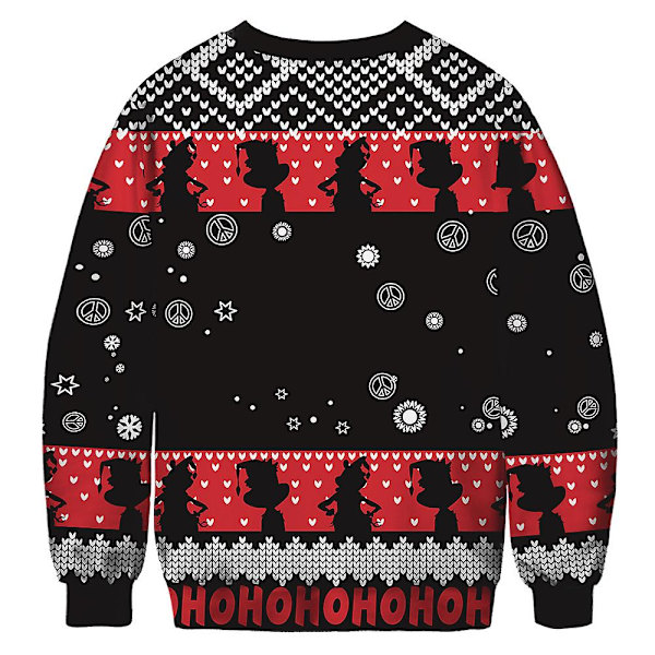 Jultröja för par, Grinch-tryck, rund hals, långärmad, grön monstertopp C M