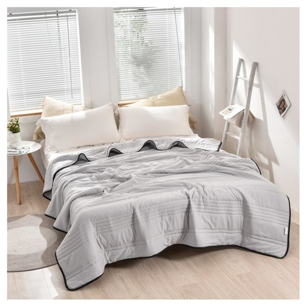 Det ultrakølende tæppe, der er kompatibelt med fuld- og enkeltsenge. Ultrabløde, vaskbare tæpper, der er kompatible med voksne børn Yw -ES Gray 100x150