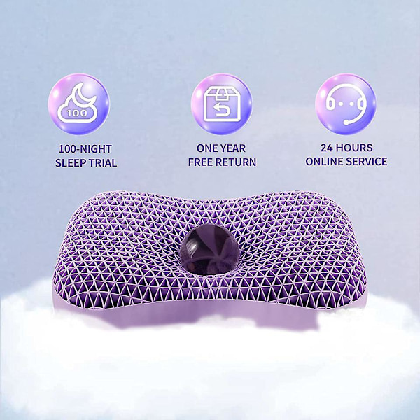 Makuuhuoneen kalusteet Purple TPE Hunajakenno Silikoninen Ergonomiset Muotoiltu Tyynyt Nukkumiseen Sängyssä