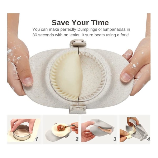 Dumpling Set , Empanadas Press Mold taikinaleikkurilla, mold ja leikkuri P : lle Creamywhite