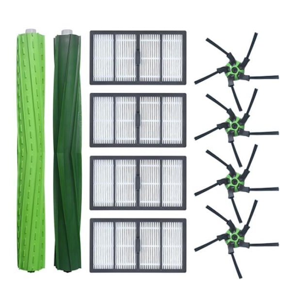 1 par rullborste, 4 sidoborstar och 4 HEPA dammfilter för Roomba S9 (9150) / S9 Plus (9550) dammsugare