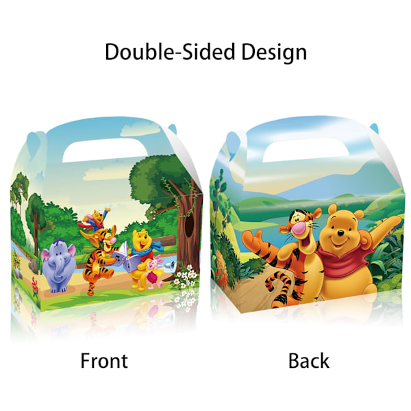 12 stk. Winnie the Pooh Slik Loot Box Pose Slik Gaveæske Festartikler Dekorationer
