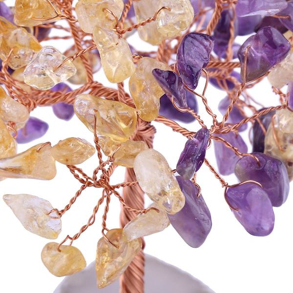 Ametisti Kristalli Puu Luonnollinen Reiki-Parantava Kristalli Jalokivi Bonsai Rahapuu Feng Shui Kristalli Puu Koti Sisustukseen Yellow Amethyst