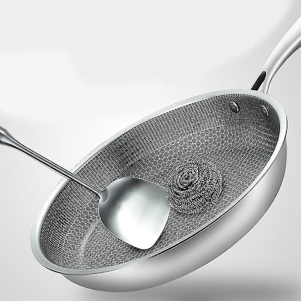 Stekepanne i rustfritt stål, non-stick, 28 cm, stekepanne for biff, kasserolle, ensidig bikake