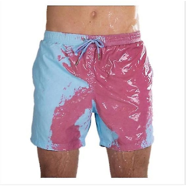 Magical Change Color Beach Shorts Menn Badebukse Badetøy Quick Dry Bading Purple M