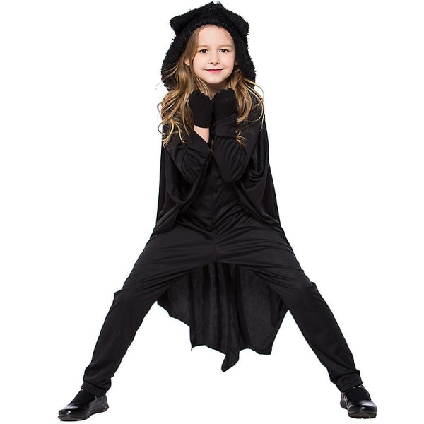 Halloween-kostyme for barn - Vampyr-flaggermus, 4-11 år - Svart 4-5 Years