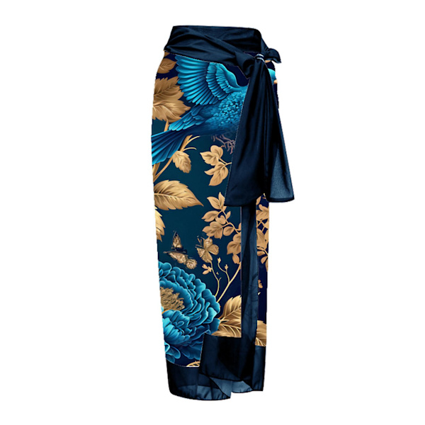 Svømmekostume Dame Badedragt Badedragt i ét stykke Bikini Badedragt med snørebånd Lang nederdel Chiffon Todelt sæt badedragter til kvinder Blue XL