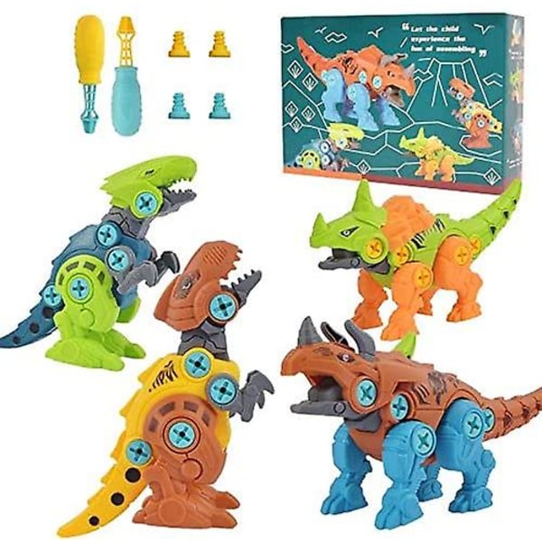 Adskil dinosaurlegetøj, der er kompatibelt med drenge byggelegetøjssæt Stængel Lærelegetøjskonstruktion 4 pakker -HG