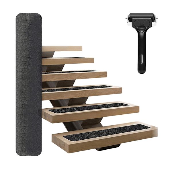 Trappstegsremsor med halkfritt utomhustejp (15-pack/låda) Halkfria remsor Kompatibla med trappor Golv Dusch Black 4*24in