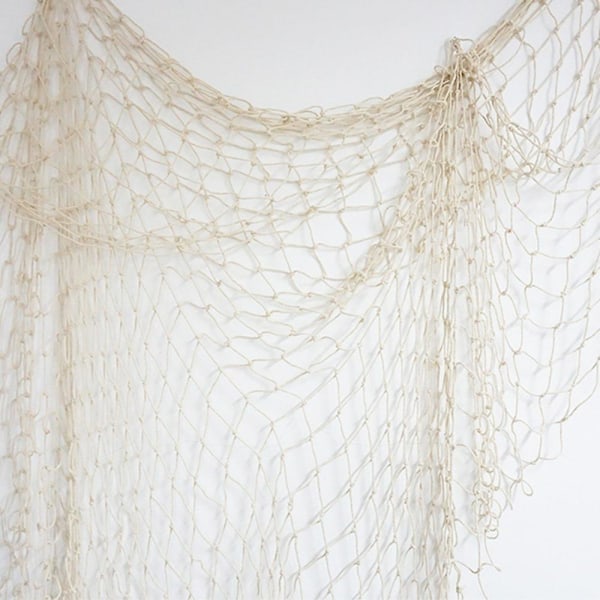 Hampetovsnet børnesikkerhedsnet dekorativt net fiskenet klatrenet, 100x200 cm (beige) Beige