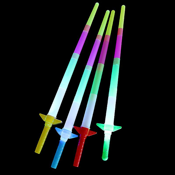 1 st Led Glow Stick 4-sektion förlängbar Led Glow Sword Barnleksak Blinkande Stick