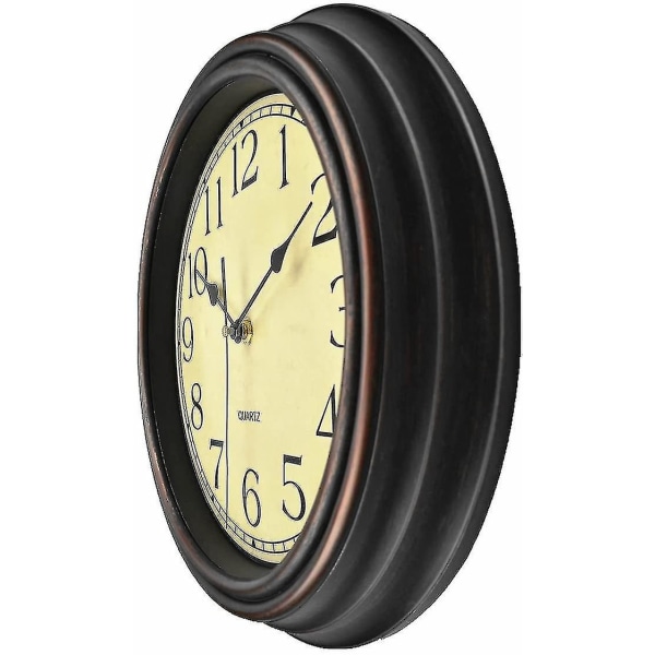 Silent No Tick Round Retro Quartz Clock Väggklocka (12 tum) Retro color