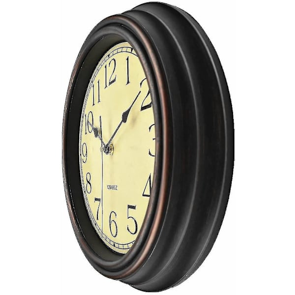 Silent No Tick Round Retro Quartz Clock Veggklokke (12 tommer) Retro color
