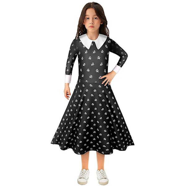 3-10-vuotiaat lapset tytöt Addamsin perhe keskiviikkopuku Cosplay-juhlapuku Dress 5-6 Years