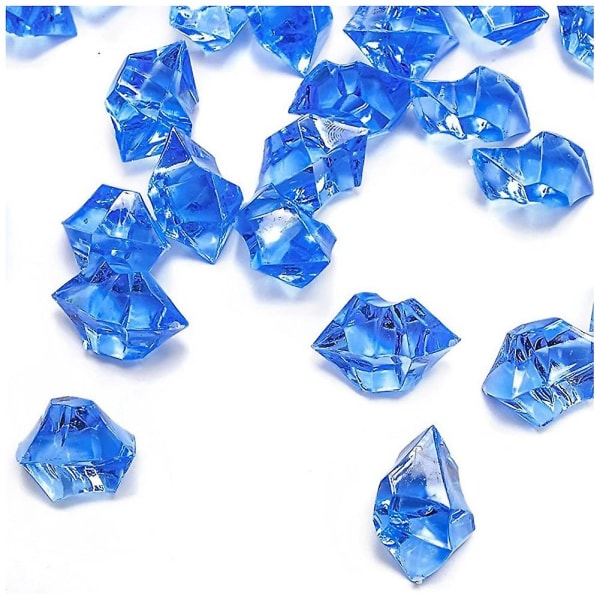 200 bitar isbitar diamanter plast krossad is 1 tum akrylkristaller iskuber (kungsblå) blue