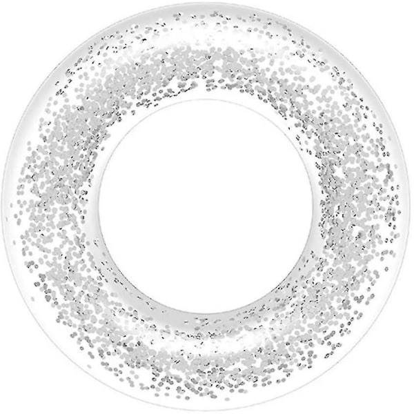 Simring, Uppblåsbar Pool Float, Clear Float Tubs, Glitter Simring, Pool Leksaker för sommaren Simbassäng Strandleksak silver 60cm