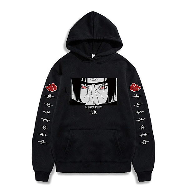 Uchiha Itachi Hoodie för Par Naruto Anime Tryckt Sweatshirt Toppar Cosplay Huvtröja Presenter L