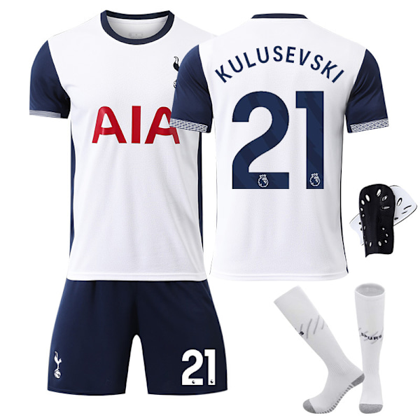 2425 Tottenham Hotspur Hemmafotbollströja KULUSEVSKI Med strumpor+Skyddsutrustning XL(180-185cm)