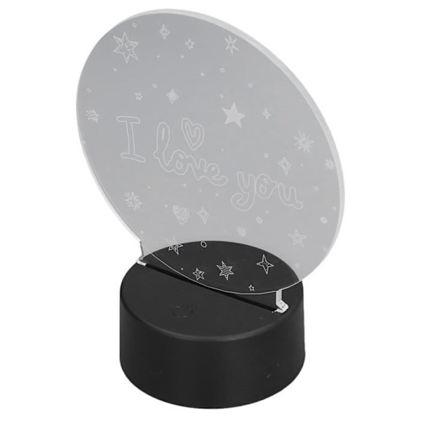Tbest 3D-valo 3D-värinen yövalo USB 3D-yölamppu akryylinen koristelamppu häihin