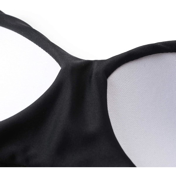 Naisten Ristiinasetetut Push Up Uimapaidat Vatsan Kontrolloivat Halter Bikinit Korkeavyötäröiset Uimapuvut Kaksi Osainen Uimapuvut Black Green Large