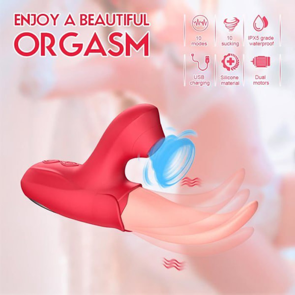 DILDO-RABIT-VIBROMASS-Vibrator sugekopp Voksen sexleketøy Sexleketøy for kvinner 10 dynamiske frekvenser-742