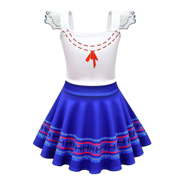 Jenter Barn Encanto Luisa Cosplay Princess Costume Dress 4-5 Years