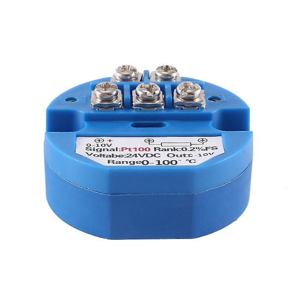Pt100 Typ Till 0-10v 0-100 grader Rtd Ingång 0-10 A Utgång Dc24v Thermal motstånd Temperatur Trans -HG Blue