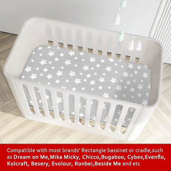 Bassinet Lakener 2-pak, Passer Til Halo Bassinet Swivel Sleeper, Universal Lakener Til Rektangulær, Oval, Timeglasformet Bassinet Madras, Fleksibel Til Forskellige
