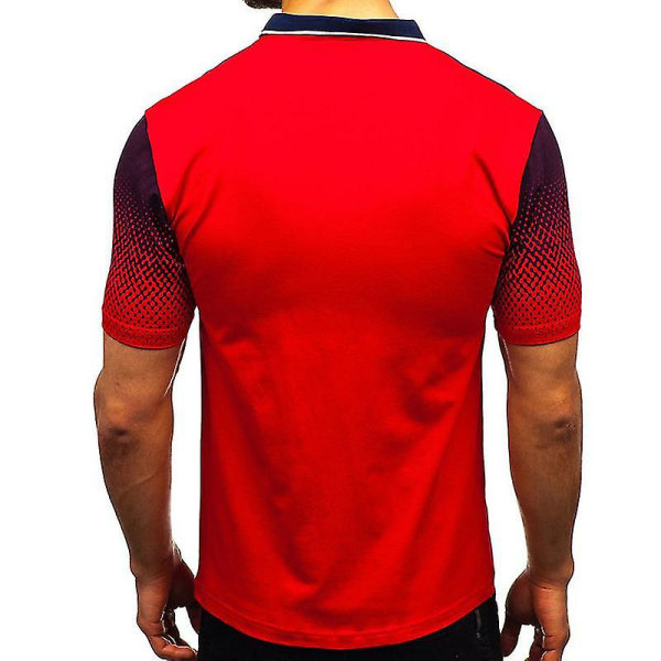 Miesten Polopaita Lyhythihainen Kesäpaita Golf Casual Topit Red 2XL