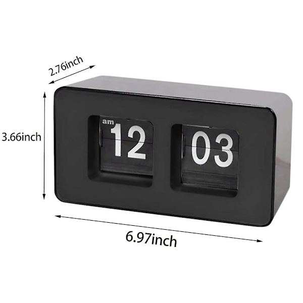 Automatisk Vendbar Klokke, Klassisk Retro Nostalgisk Klokke, Digitalt Skrivebord Bord Nedtelling Klokke, for Familie
