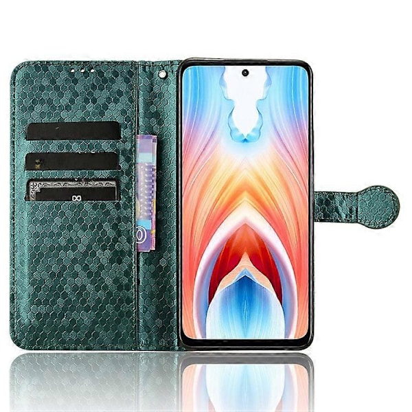 Kompatibel for Oppo A79 5G / A2 5G Magnetisk Telefondeksel Lær Imprintet Prikkemønster Cover Green