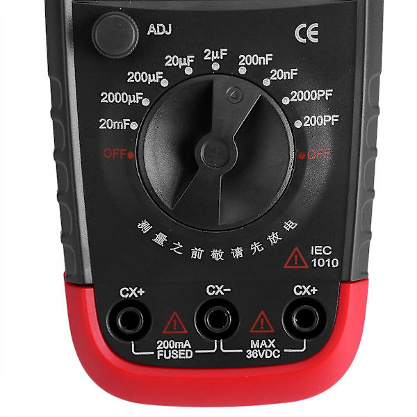 Digital kapacitansmätare Multimeter Professionell kondensatortestare 0,1pf - 20 000uf med LCD-bakgrundsljus -hg